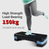 Adjustable Aerobic Step Platform Plastic Fitness Stepper for Workout Training - Green