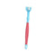 Three Sided Dog Toothbrush Pet Cat Teeth Cleaning Tool Oral Mouth Care Soft Bristle - Red+Blue