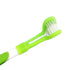 Three Sided Dog Toothbrush Pet Cat Teeth Cleaning Tool Oral Mouth Care Soft Bristle - Yellow+Black