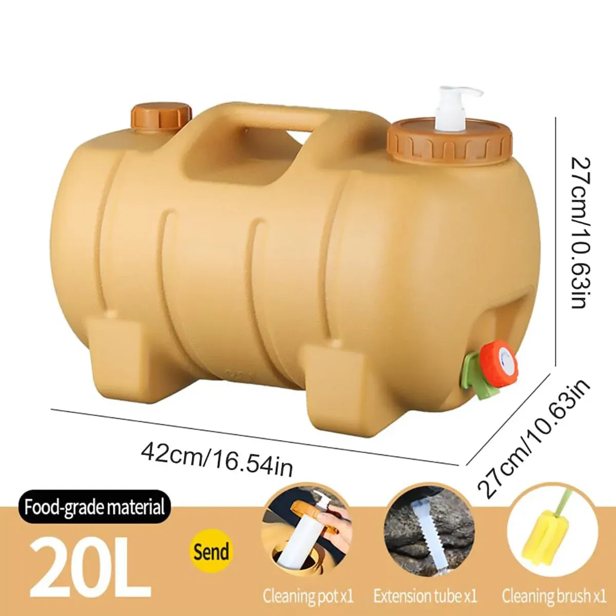 20L Portable Camping Water Container with Faucet BPA-Free Food-Grade Pig Design