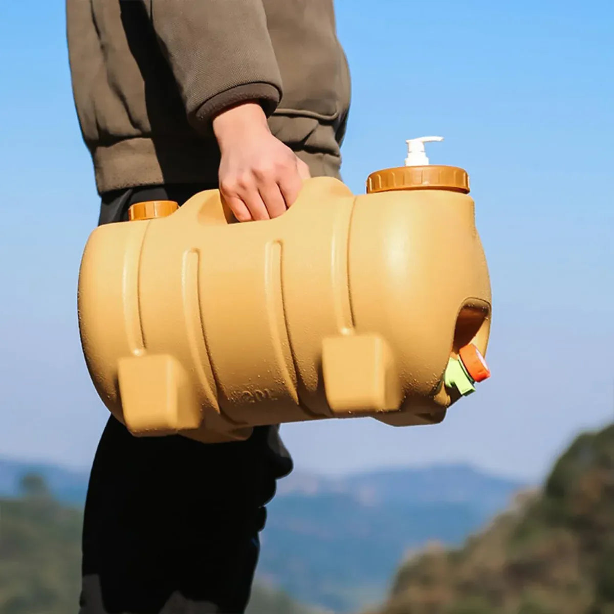 20L Portable Camping Water Container with Faucet BPA-Free Food-Grade Pig Design