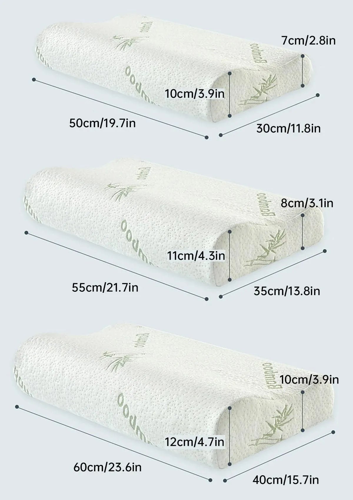 1/2PCS Memory Foam Neck Pillow Wavy Contour Slow Rebound Pillow - 60x40x12cm-1pc