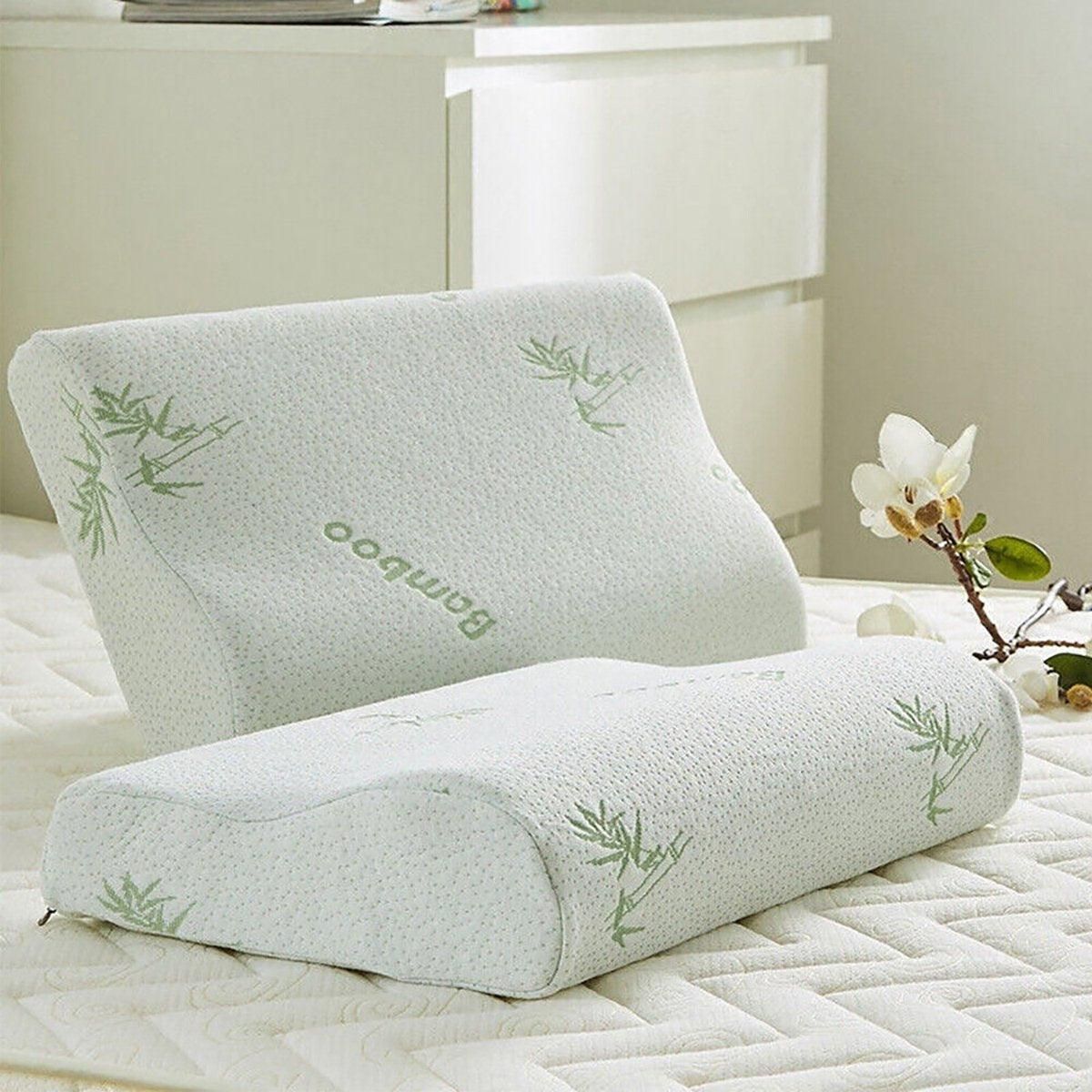 1/2PCS Memory Foam Neck Pillow Wavy Contour Slow Rebound Pillow - 60x40x12cm-1pc