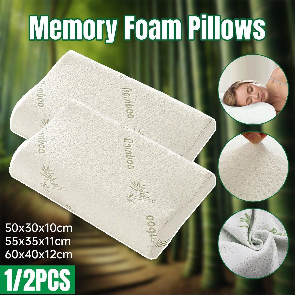 1/2PCS Memory Foam Neck Pillow Wavy Contour Slow Rebound Pillow - 55x35x11cm-2pcs