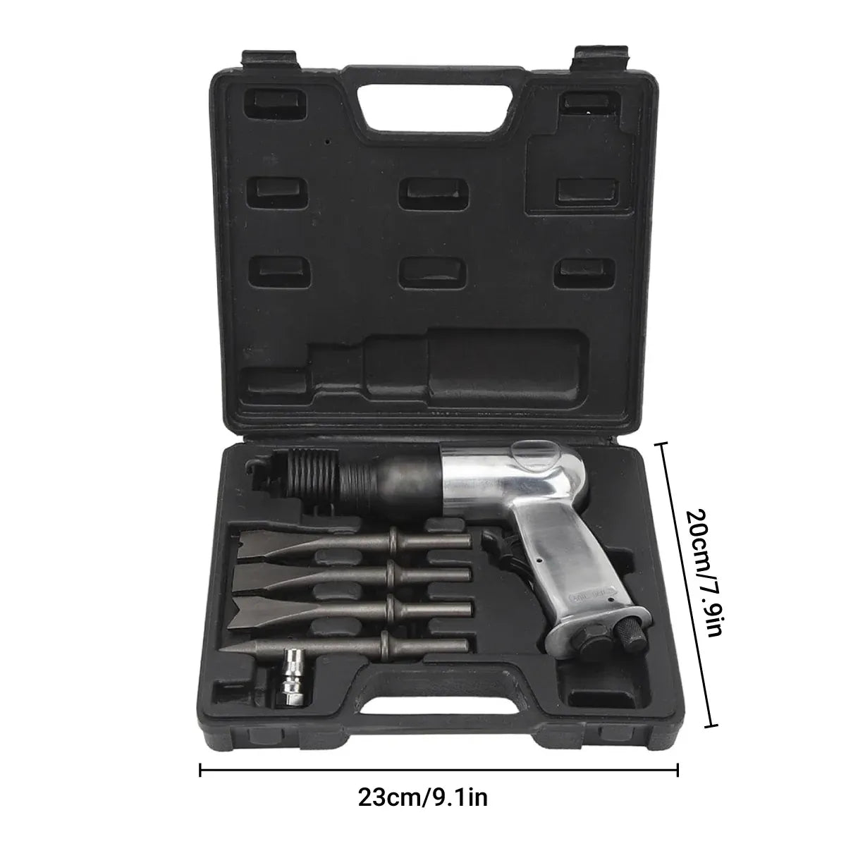 150mm Pneumatic Air Hammer Kit with 4 Chisels Heavy Duty Tool for Workshop Use
