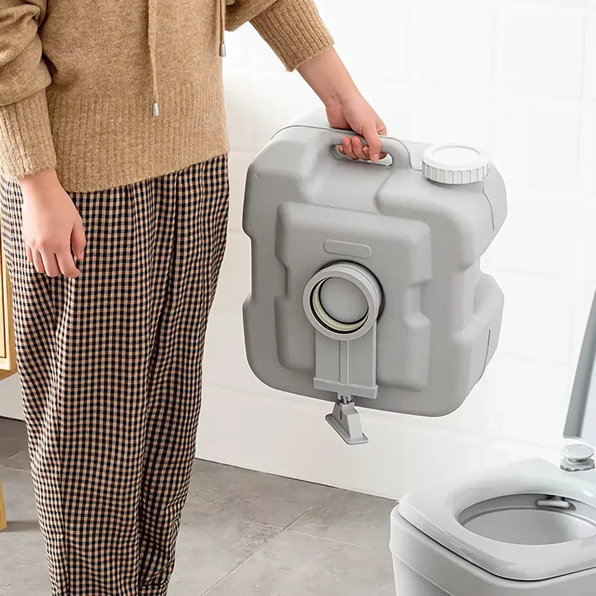 20L Portable Toilet Seat Outdoor Mobile Camping Travel Toilet Compact Easy Clean