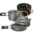 Lightweight Camping Cookware Set Outdoor Cooking Gear 3 Piece Travel Cook Set - Orange