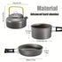 Lightweight Camping Cookware Set Outdoor Cooking Gear 3 Piece Travel Cook Set - Orange