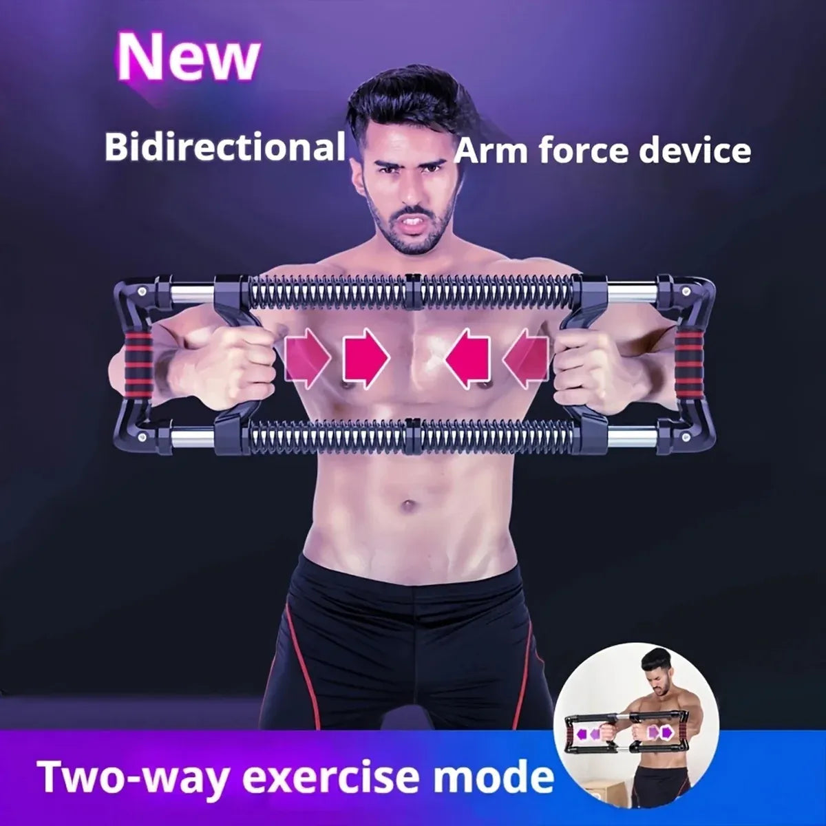 Arm Trainer Pull Press Bar 100kg Resistance Chest Abdomen Home Fitness Equipment