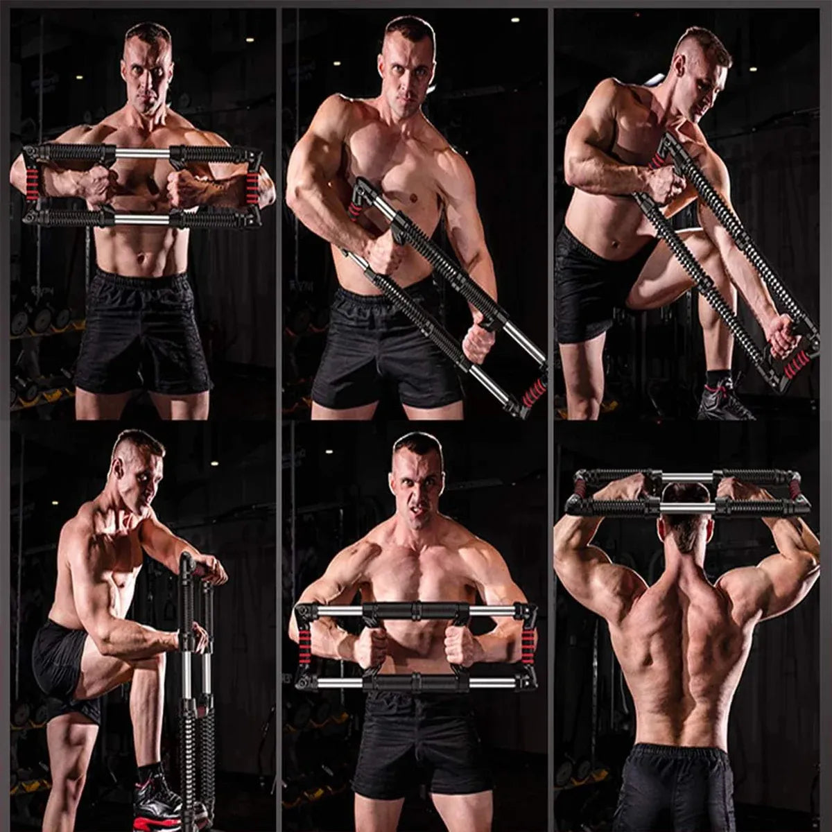 Arm Trainer Pull Press Bar 100kg Resistance Chest Abdomen Home Fitness Equipment