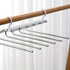 Stainless Steel Multi-Layer Pants Rack Folding Telescopic Anti-Slip Clothes Rack - Black