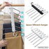 Stainless Steel Multi-Layer Pants Rack Folding Telescopic Anti-Slip Clothes Rack - Black