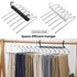 Stainless Steel Multi-Layer Pants Rack Folding Telescopic Anti-Slip Clothes Rack - White