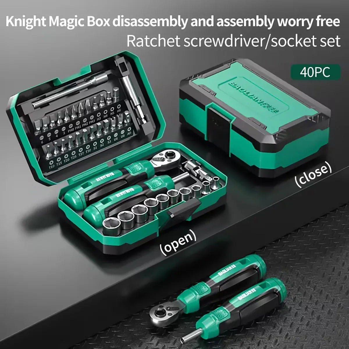 40 in 1 Ratchet Wrench and Screwdriver Kit For Mechanic DIY Car Repair Tool Set