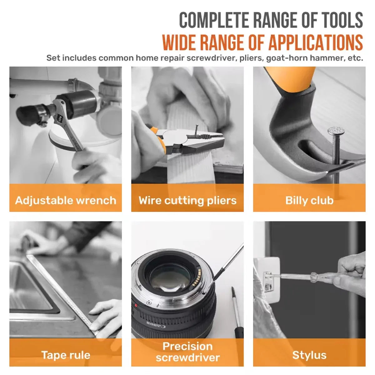 20PCS Household Tool Set Home Repair Kit with Screwdriver Pliers Wrench Hammer