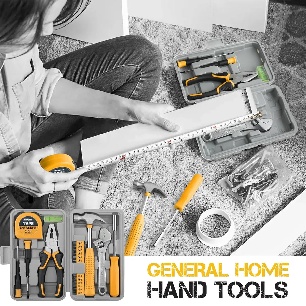 20PCS Household Tool Set Home Repair Kit with Screwdriver Pliers Wrench Hammer