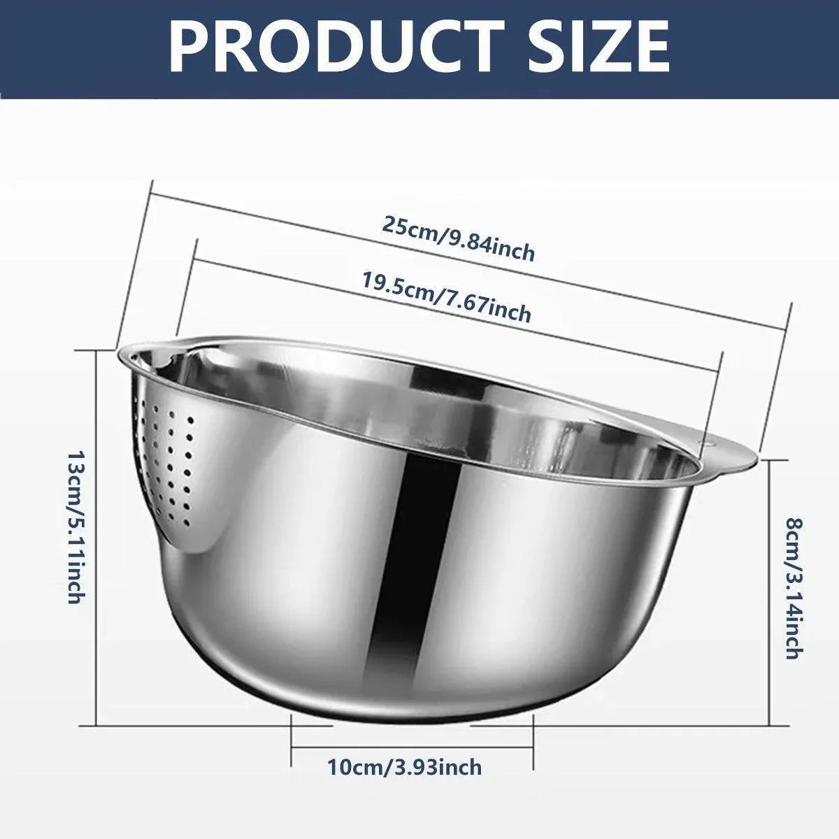 304 Stainless Steel Rice Washing Basin Multi-Purpose Kitchen Sieve Drain Basket