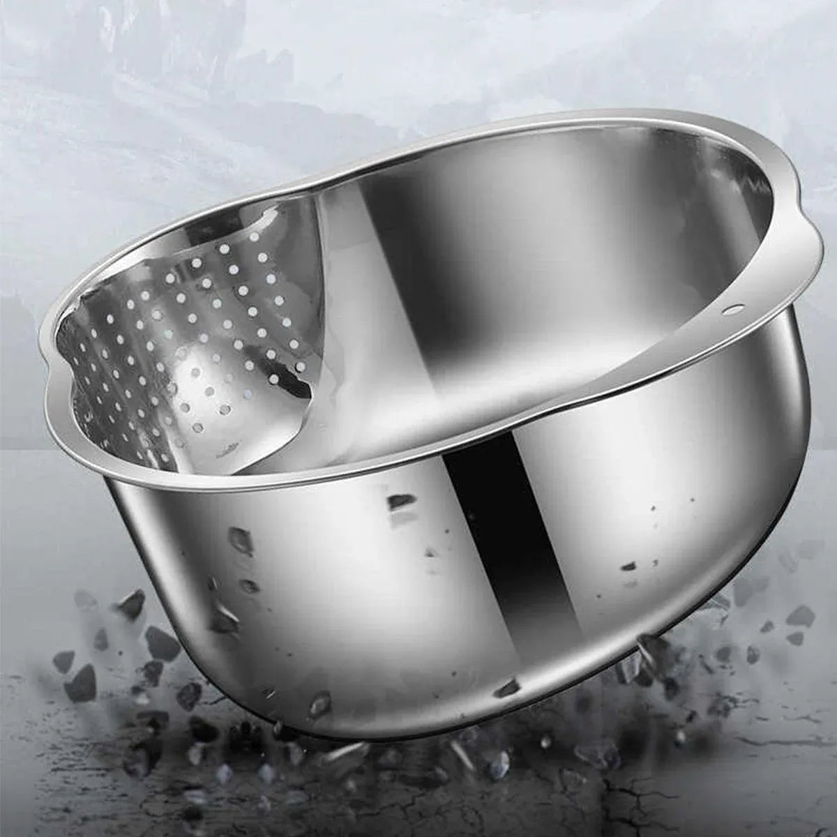 304 Stainless Steel Rice Washing Basin Multi-Purpose Kitchen Sieve Drain Basket