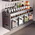 Wall Mounted Kitchen Spice Box Shelf Multifunctional Organiser for Herbs Spices - 3-Grids
