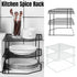 2 Tier Iron Kitchen Spice Rack Countertop Storage Shelf Organiser 22.5cm, Black