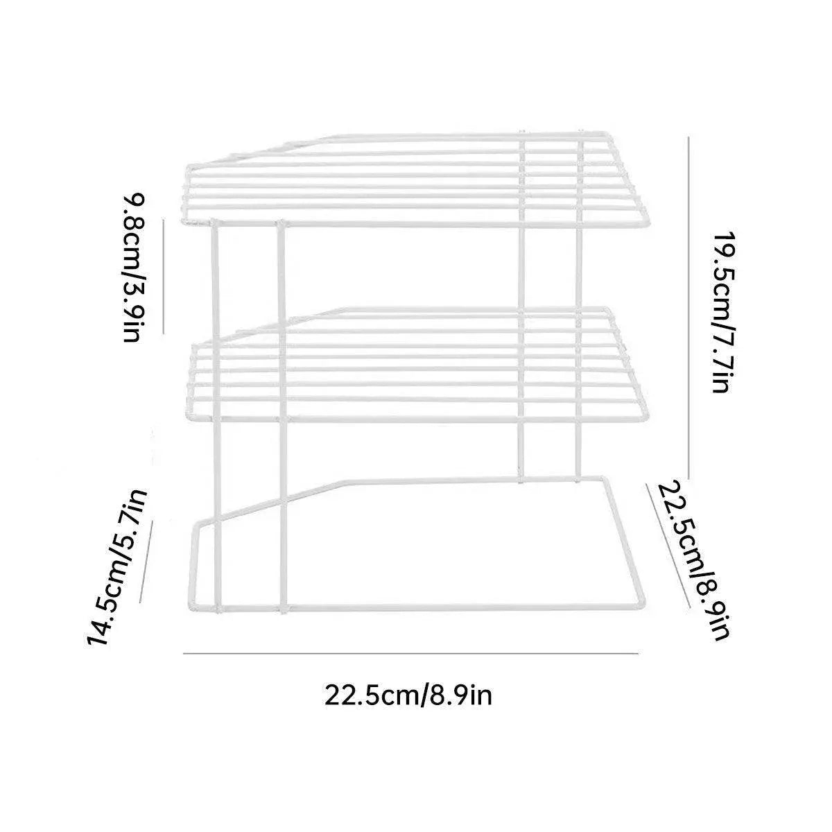 Iron Kitchen Seasoning Rack Kitchenware Storage Shelf Desktop Organizer Home - White