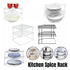 Iron Kitchen Seasoning Rack Kitchenware Storage Shelf Desktop Organizer Home - White