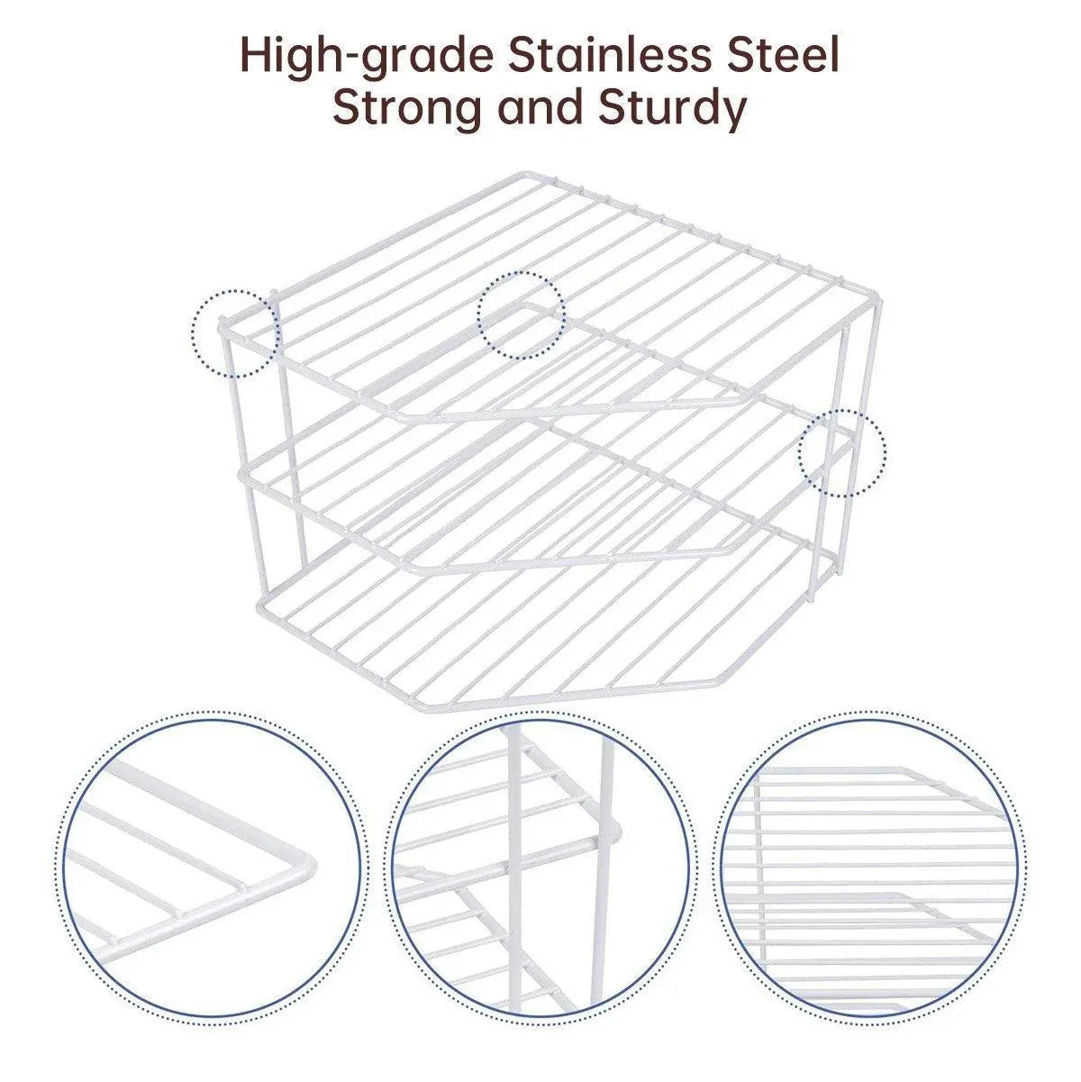 Iron Kitchen Seasoning Rack Kitchenware Storage Shelf Desktop Organizer Home - White