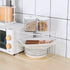 Iron Kitchen Seasoning Rack Kitchenware Storage Shelf Desktop Organizer Home - White