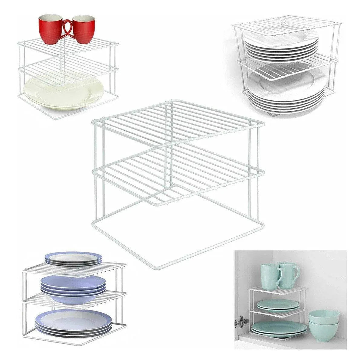 Iron Kitchen Seasoning Rack Kitchenware Storage Shelf Desktop Organizer Home - White