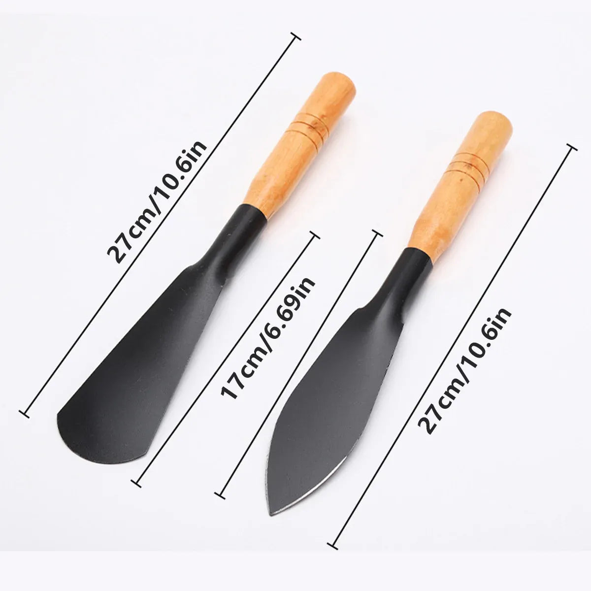10 Piece Garden Hand Shovel Set, Steel Trowels with Wooden Handles for Planting