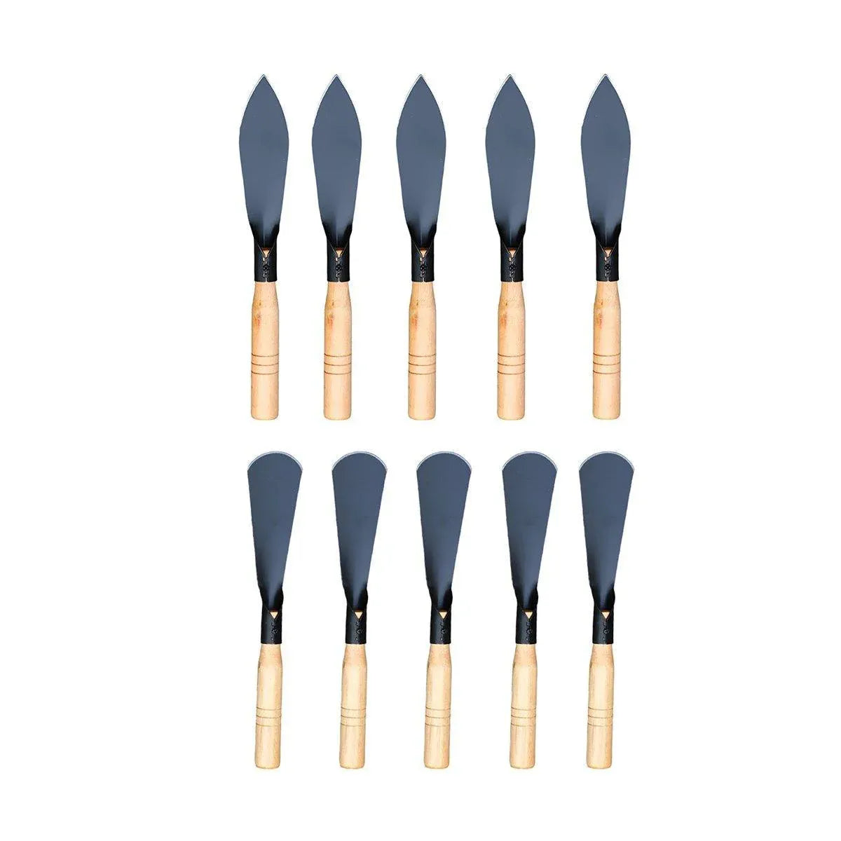 10 Piece Garden Hand Shovel Set, Steel Trowels with Wooden Handles for Planting