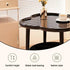 Trendy Black Round Coffee Side Table Modern Minimalist End Table for Living Room