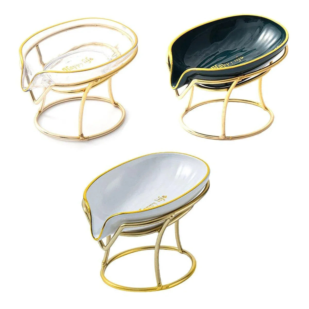 Soap Box Punch-free Bathroom Soap Tray Drain Storage Rack Household Soap Holder - Transparent
