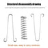 1-15PCS Outdoor Camping Tent Spring Wind Rope Buckle Fix Hook Buckles Silver Red - 5pair