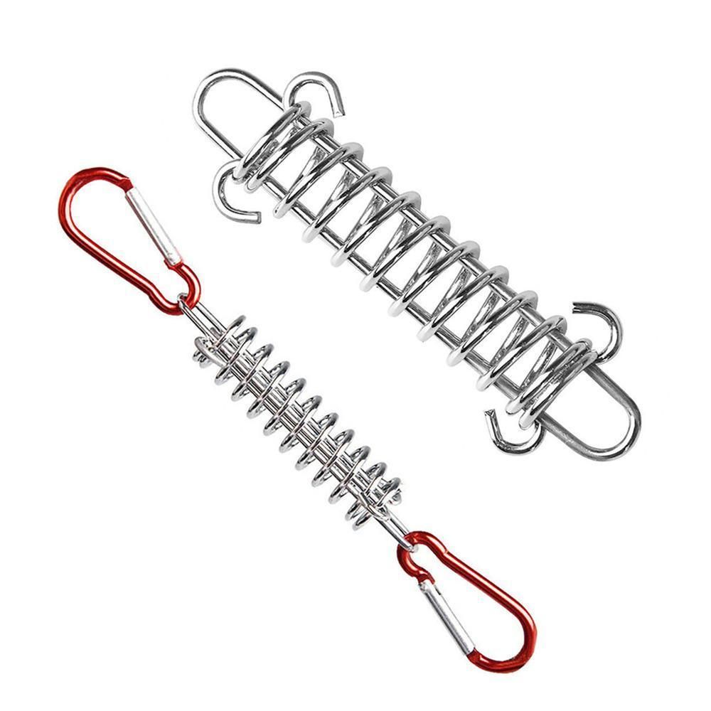 1-15PCS Outdoor Camping Tent Spring Wind Rope Buckle Fix Hook Buckles Silver Red - 5pcs