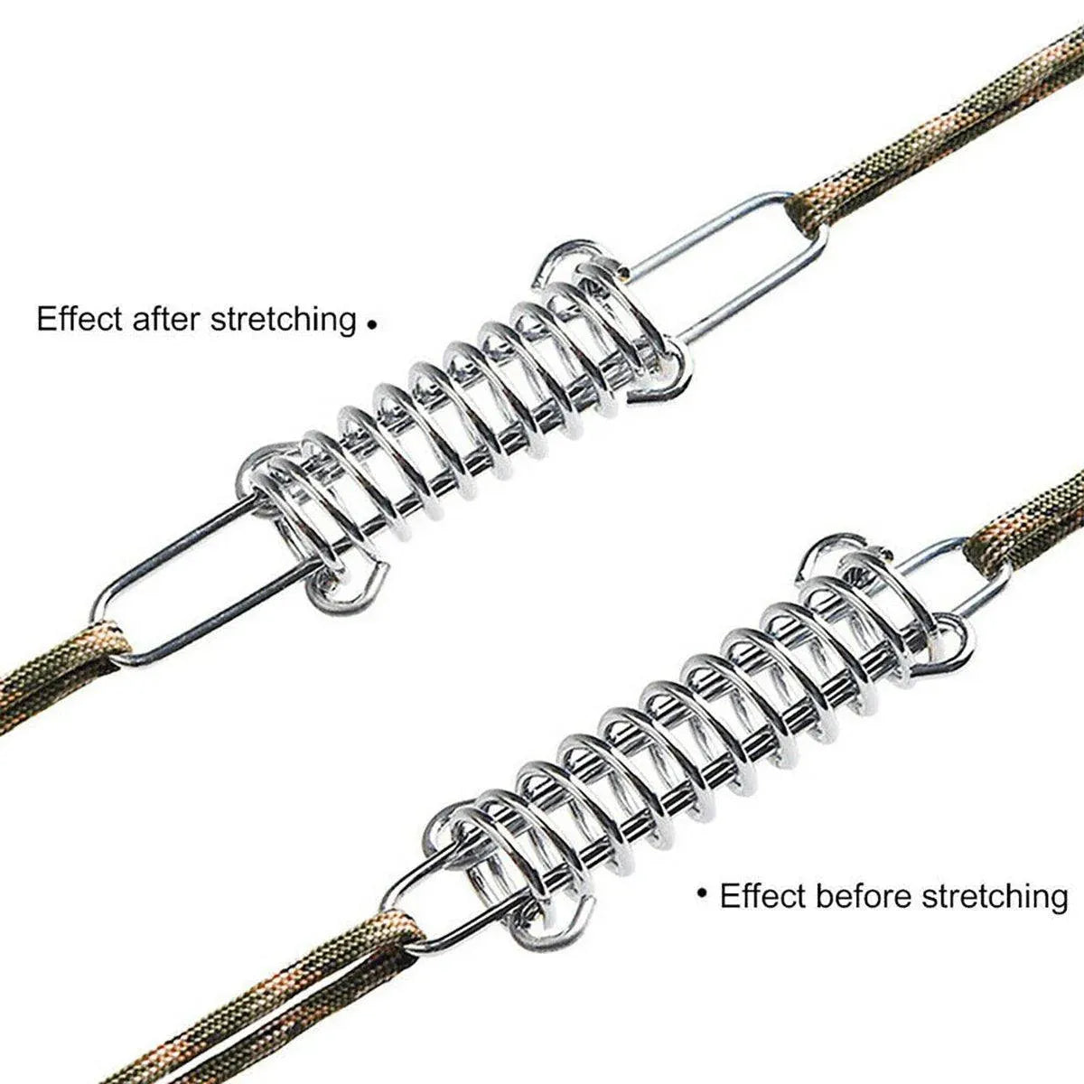1-15PCS Outdoor Camping Tent Spring Wind Rope Buckle Fix Hook Buckles Silver Red - 5pcs