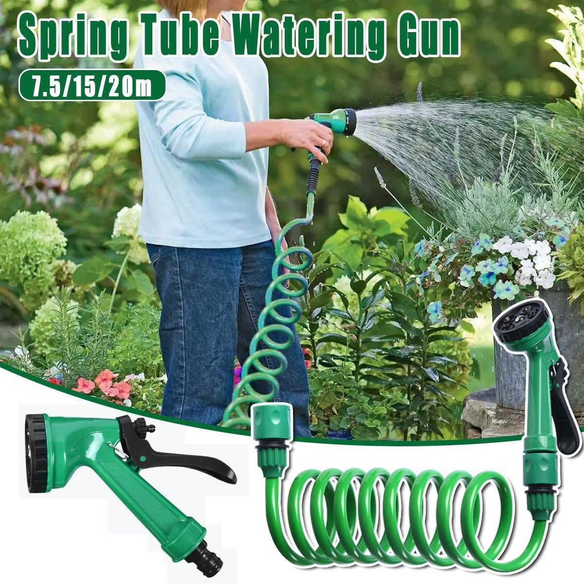 Telescopic Water Hose with Nozzle Garden Sprinkler for Plant Watering Household - 20m