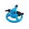 Small Disc Sprinkler 360 Degree Rotating Garden Sprayer Three Prong Spray Water - Blue