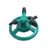 Small Disc Sprinkler 360 Degree Rotating Garden Sprayer Three Prong Spray Water - Green