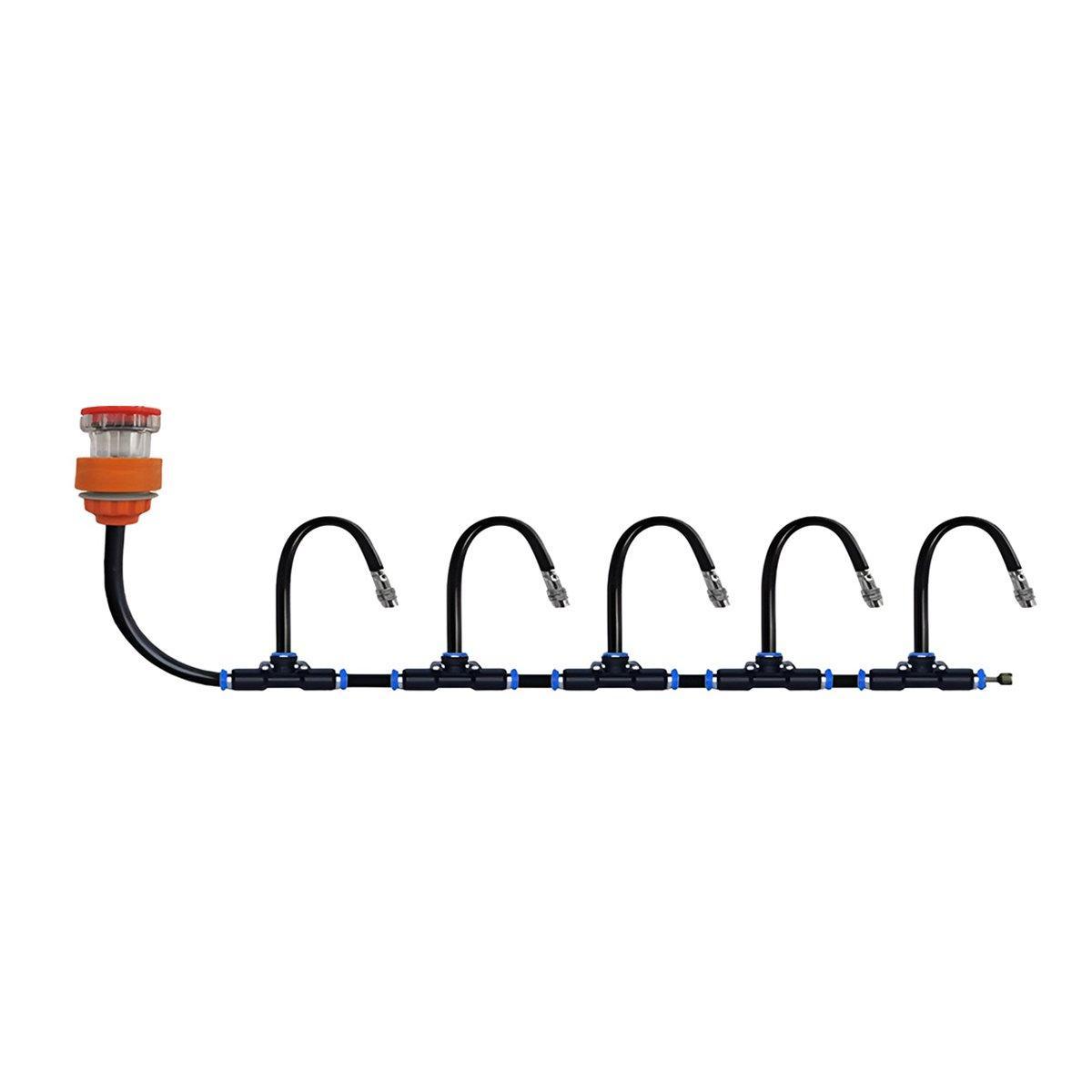 10m Garden Misting Irrigation System Kit, DIY Drip Watering Hose with 5 Nozzles