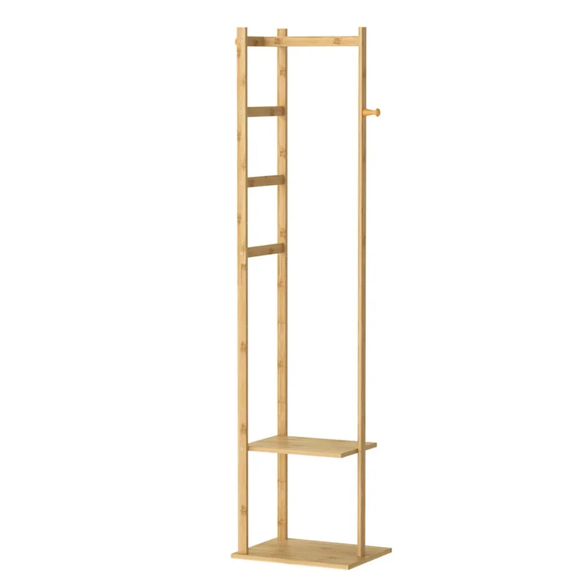 Wooden Rack Freestanding Clothes Hanger Storage Stand Multifunctional Organizer