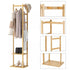 Wooden Rack Freestanding Clothes Hanger Storage Stand Multifunctional Organizer