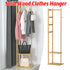 Wooden Rack Freestanding Clothes Hanger Storage Stand Multifunctional Organizer
