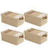 4pcs Foldable Clothes Storage Box Organizer Fabric Storage Box for Organization - Beige
