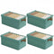 4pcs Foldable Clothes Storage Box Organizer Fabric Storage Box for Organization - Green