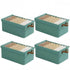 4pcs Foldable Clothes Storage Box Organizer Fabric Storage Box for Organization - Green