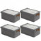 4pcs Foldable Clothes Storage Box Organizer Fabric Storage Box for Organization - Grey