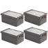 4pcs Foldable Clothes Storage Box Organizer Fabric Storage Box for Organization - Grey