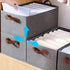 4pcs Foldable Clothes Storage Box Organizer Fabric Storage Box for Organization - Grey
