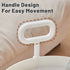 Cream Round Side Table on Wheels, 2-Tier Mobile Bedside & Sofa End Table 40cm